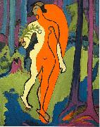 Ernst Ludwig Kirchner, Nude in orange and yellow